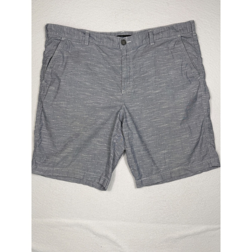 Marc Anthony Shorts Men 38 Blue Grey Micro Dot Slub Stretch Flat Front Casual